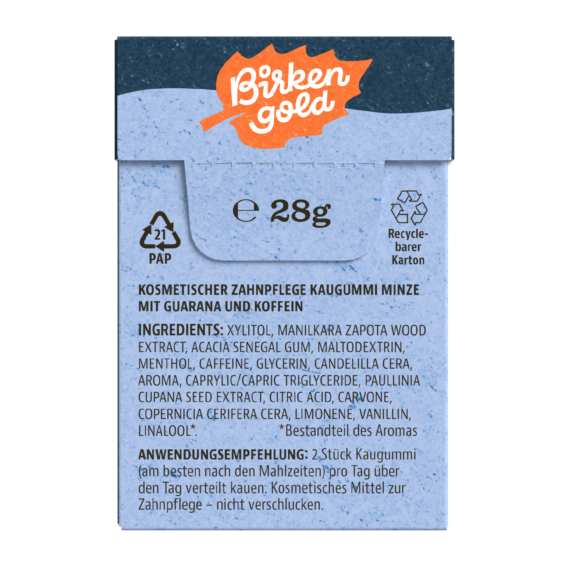 birkengold-energy-kaugummi-zuckerfrei-plastikfrei-minze-20-st-ck image 3