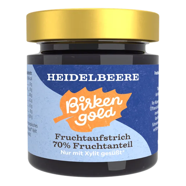 birkengold-fruchtaufstrich-heidelbeere-200-g-70-frucht-ohne-zuckerzusatz image 1
