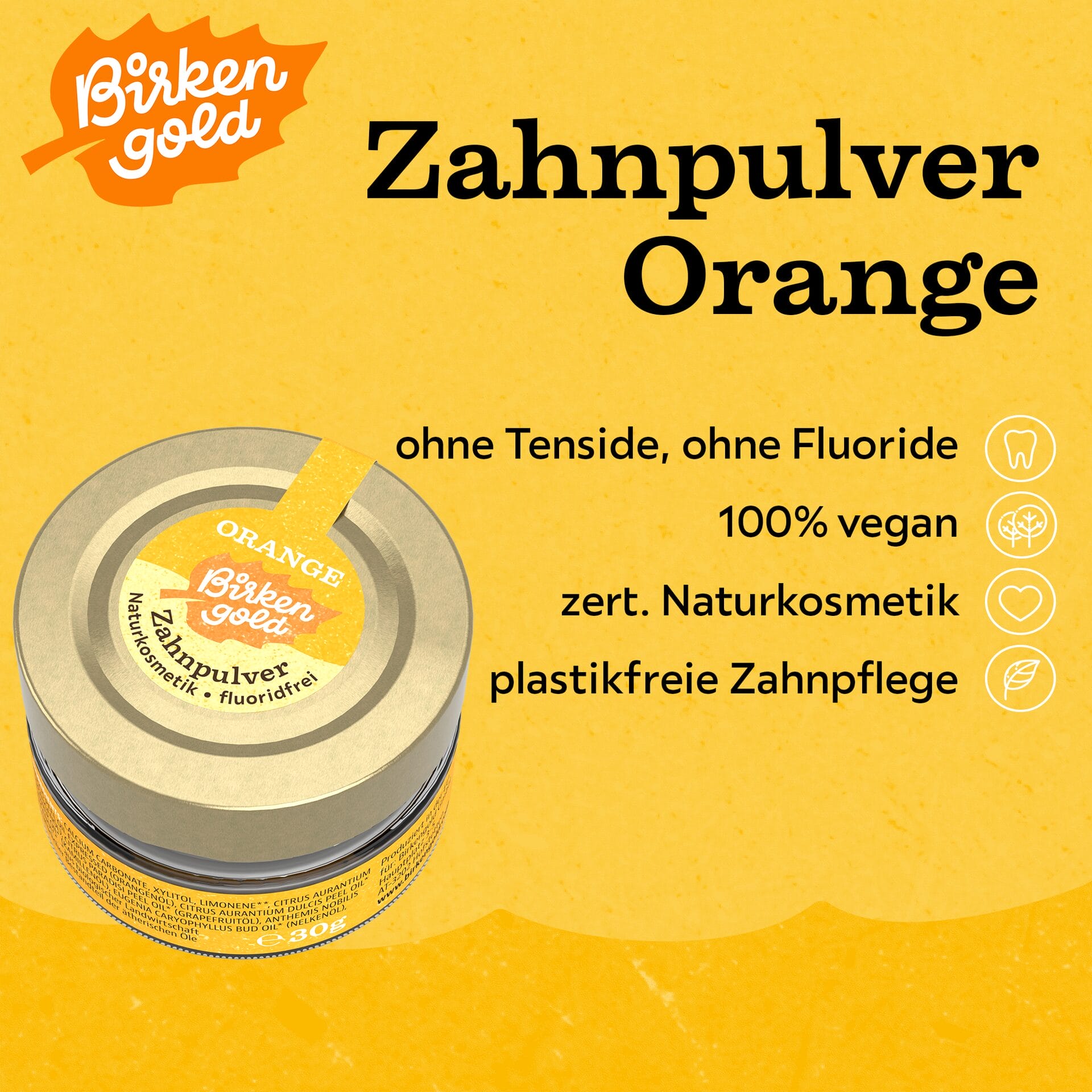 birkengold-zahnpulver-orange-30-g-im-glas-mit-xylit-mild-f-r-kinder image 2