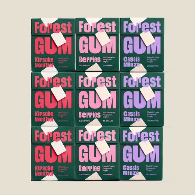 forestgum-kaugummi-9er-probierset-fruity-3-sorten image 1