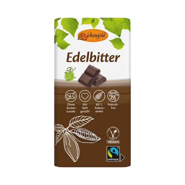 birkengold-schokolade-edelbitter-85-100-g-fairtrade-ohne-zuckerzusatz image 1