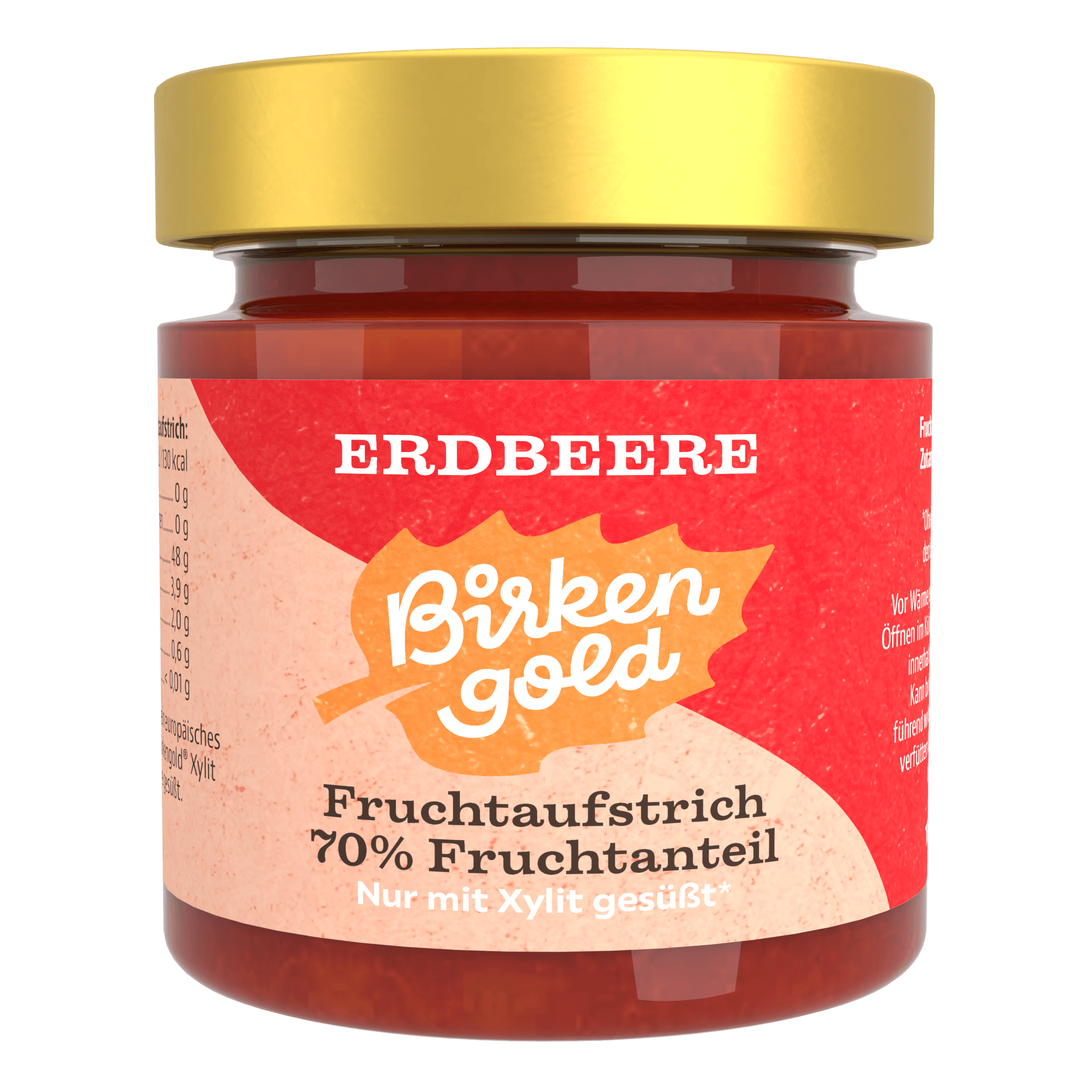 birkengold-fruchtaufstrich-erdbeere-200-g-70-frucht-ohne-zuckerzusatz image 1