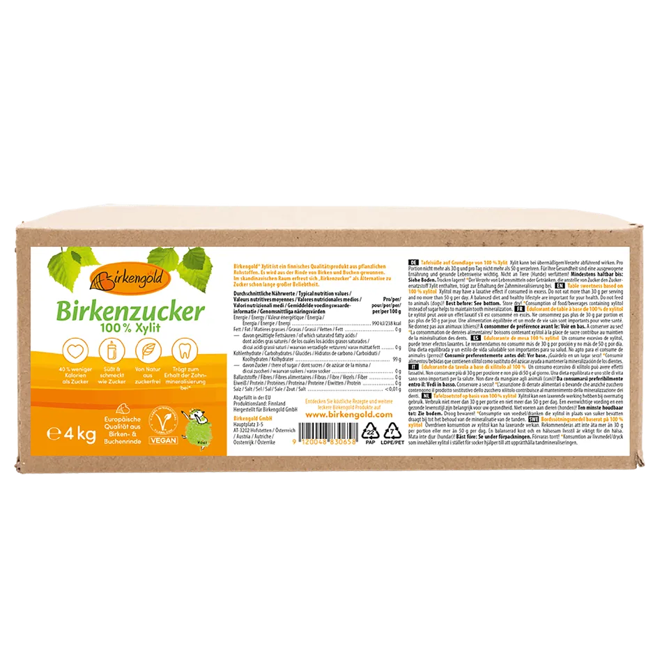 birkengold-birkenzucker-xylit-4-kg-aus-birken-und-buchenrinde image 1