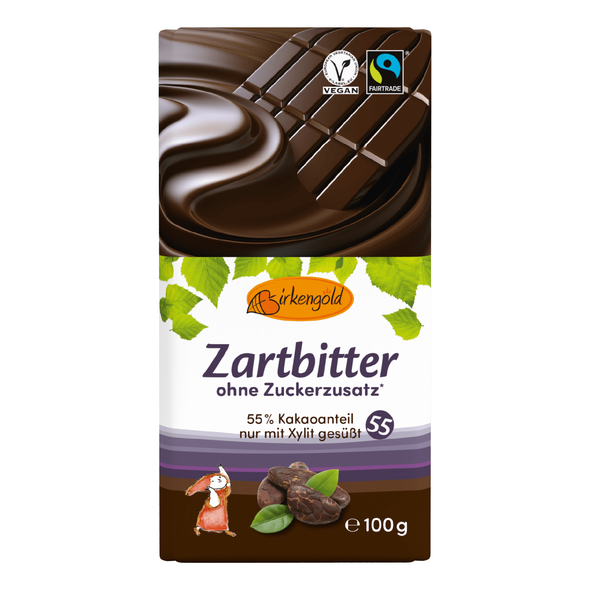 birkengold-schokolade-zartbitter-100-g-fairtrade-ohne-zuckerzusatz image 1