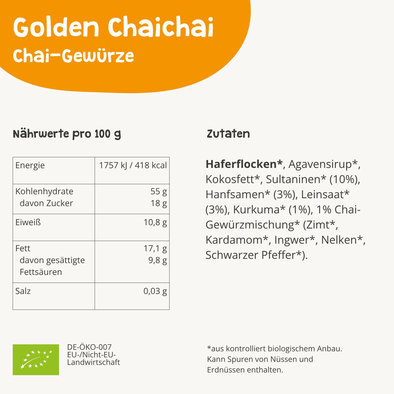 heyho-granola-chai-bio-haferm-sli-ohne-industriezucker-4-x-1-kg image 2