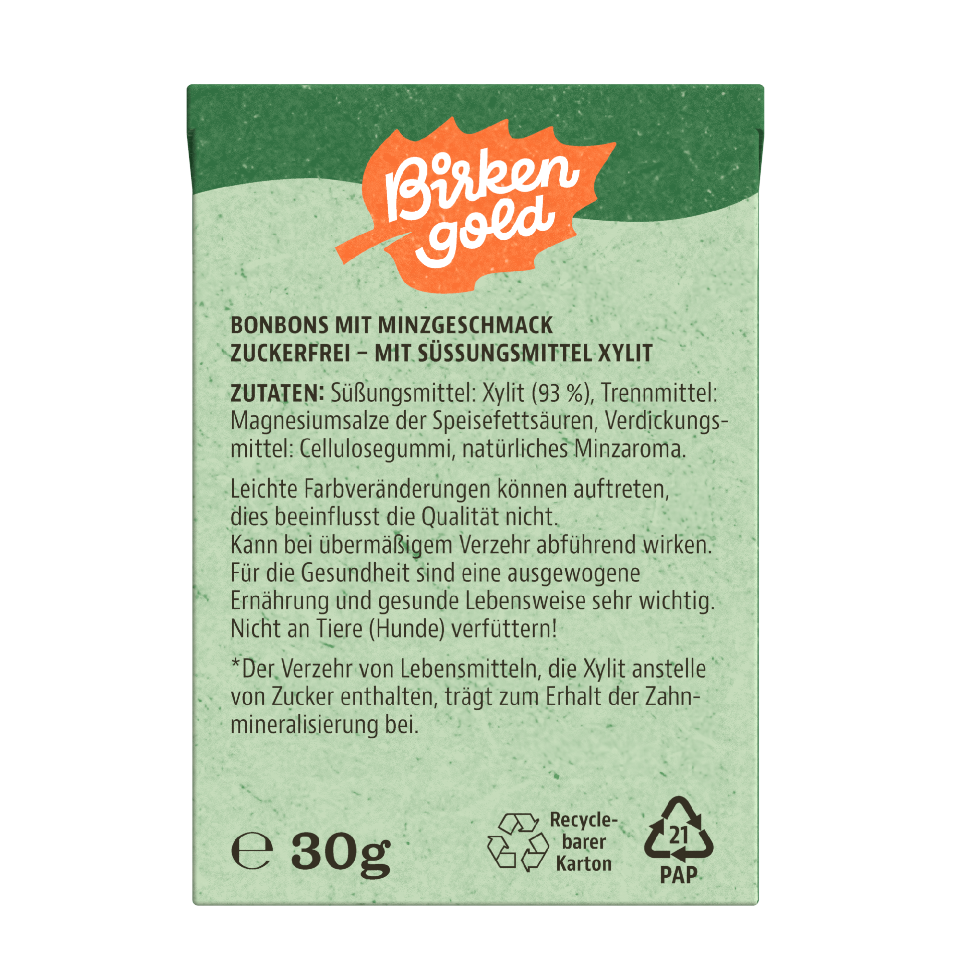 birkengold-xylit-bonbons-minze-zuckerfrei-30-g-flip-top image 4