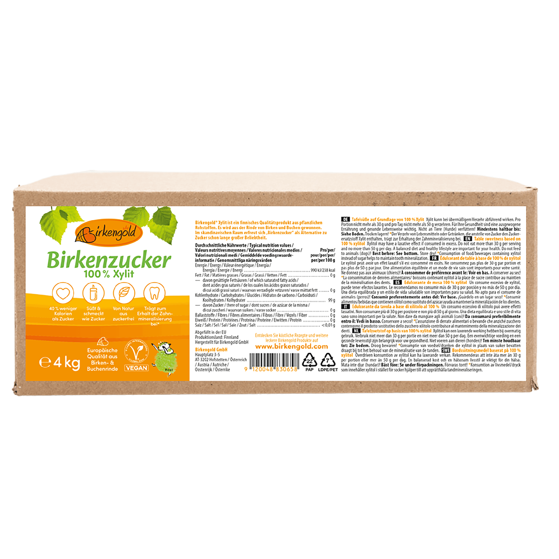 birkengold-birkenzucker-xylit-4-kg-aus-birken-und-buchenrinde image 1