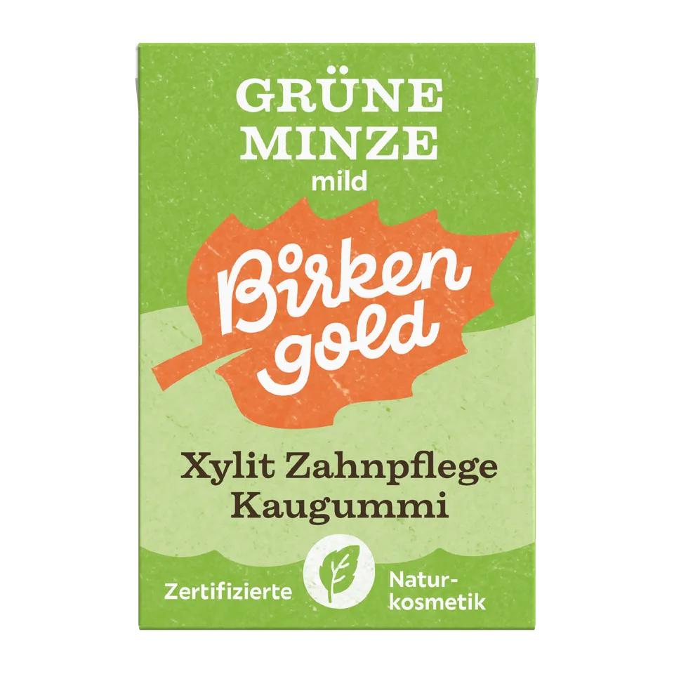 birkengold-kaugummi-gr-ne-minze-zuckerfrei-plastikfrei-20-st-ck image 1