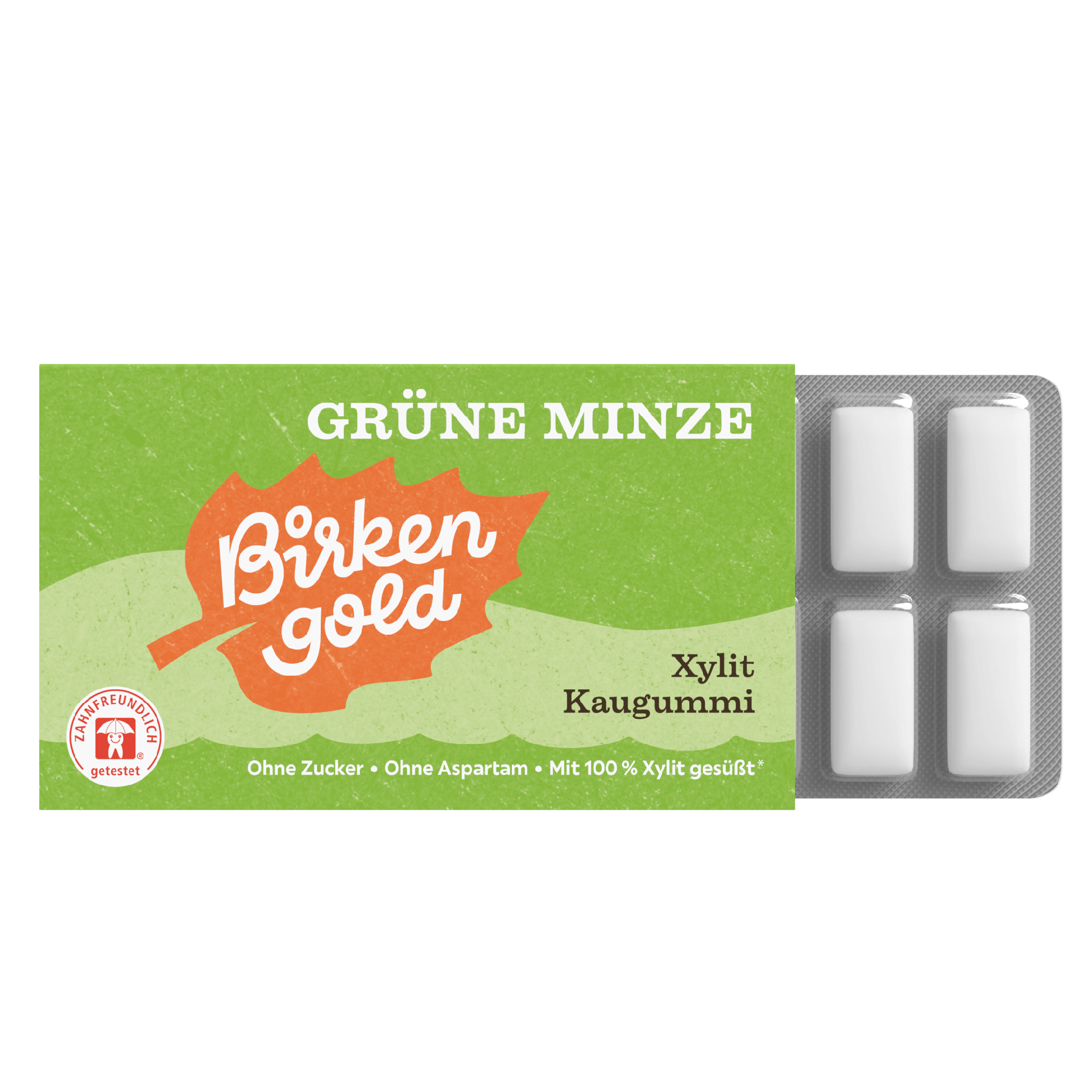 birkengold-kaugummi-gr-ne-minze-zuckerfrei-12-st-ck image 1